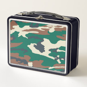 Zeer wollige Camouflage Metaal Lunch Box