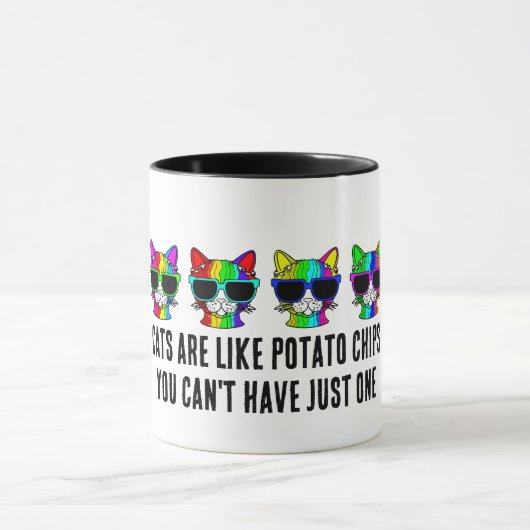 Zeer wollige regenboogkatten met glans mok (Midden)