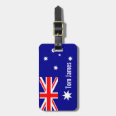 Zeer wollige vlag van Australië met monogram Bagagelabel (Voorkant verticaal)