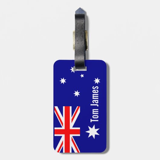 Zeer wollige vlag van Australië met monogram Bagagelabel (Achterkant verticaal)