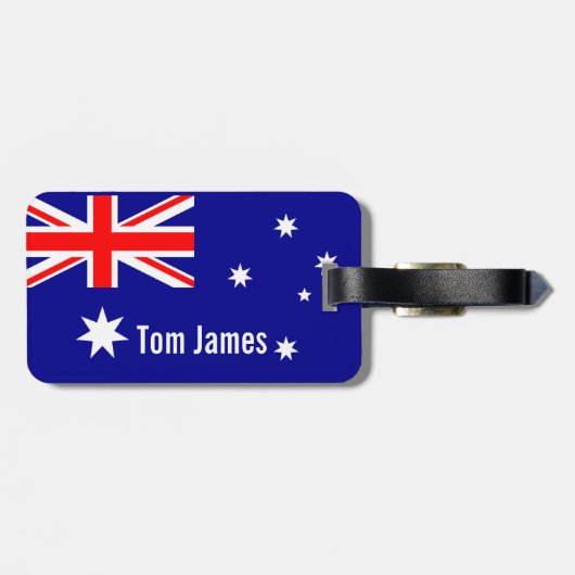 Zeer wollige vlag van Australië met monogram Bagagelabel (Achterkant horizontaal)