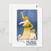 Zeer zelden Herstelbare Derry & Toms Vintage Poste Briefkaart (Voorkant / Achterkant)