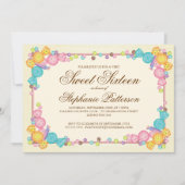 Zeer zoet Snoep Gewaardeerd als zoet zestiende ver Kaart (Voorkant)