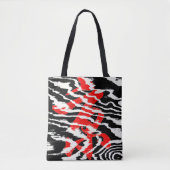 Zeer zwart rood wit Abstract patroon Tote Bag (Voorkant)
