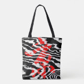 Zeer zwart rood wit Abstract patroon Tote Bag (Achterkant)