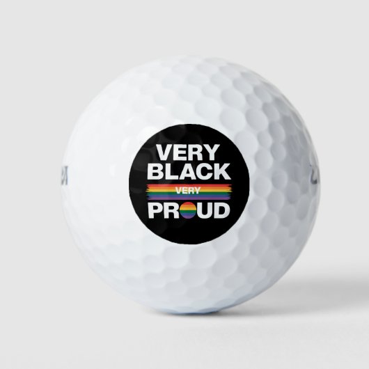 Zeer Zwart Zeer Trots Zwarte Gay Pride LGBT Pride Golfballen (Voorkant)