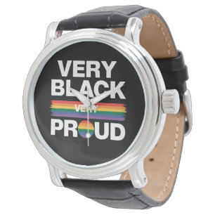 Zeer zwart Zeer trots Zwarte Gay Pride LGBT Pride Horloge