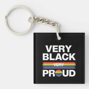 Zeer zwart Zeer trots Zwarte homoproudheid LGBT Pr Sleutelhanger
