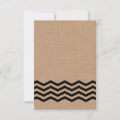 Zeer zwarte Chevrons op Burlap RSVP (Voorkant)