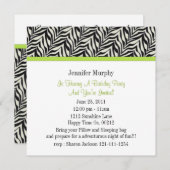 Zeerdag feestelijke uitnodigingen Zebra Print (Voorkant / Achterkant)