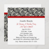 Zeerdag feestelijke uitnodigingen Zebra Print (Voorkant / Achterkant)