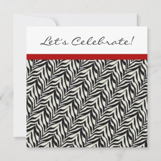 Zeerdag feestelijke uitnodigingen Zebra Print (Achterkant)