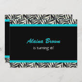 Zeerdag feestelijke uitnodigingen Zebra Print (Voorkant / Achterkant)