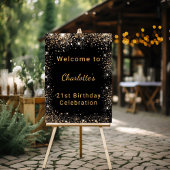 Zeerdag zwart goud glitter stofnaam glazuur welkom poster