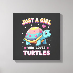 Zeereptiel Schildpad Liefhebbers Gewoon Een Meisje Canvas Afdruk