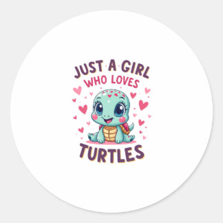 Zeereptiel Schildpad Liefhebbers Gewoon Een Meisje Ronde Sticker