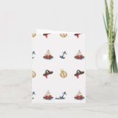 Zeerover Zeeschip Verjaardags Vouwkaart Aankondiging (Achterkant)