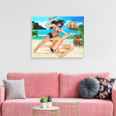 ZEEROVERMEISJES IN VECHTEN CANVAS AFDRUK (Insitu (Woonkamer))