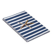 Zeesblauwe en witte strepen notitieboek (Rechterzijde)