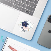 Zeesbloemen bouquet sticker (Laptop met iPhone)