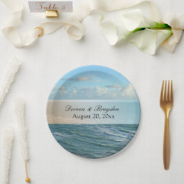Zeescape Beach Wedding Blue Ocean Papieren Bordje