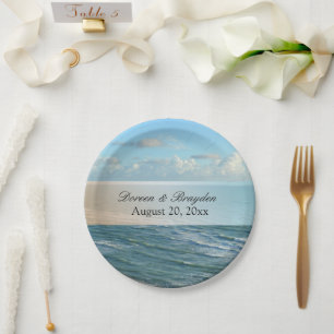 Zeescape Beach Wedding Blue Ocean Papieren Bordje