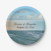 Zeescape Beach Wedding Blue Ocean Papieren Bordje (Voorkant)