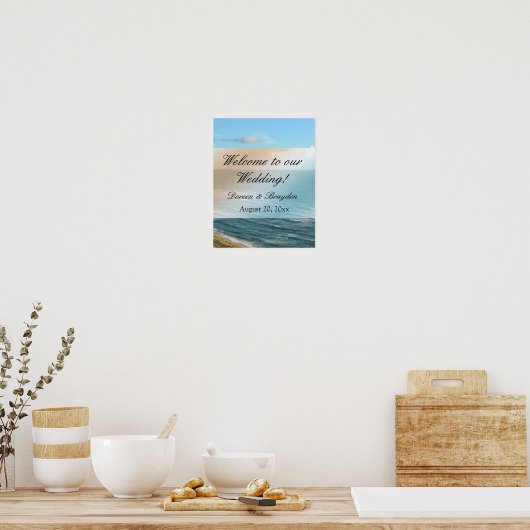 Zeescape Beach Wedding Blue Ocean Poster (Keuken)