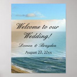Zeescape Beach Wedding Blue Ocean Poster