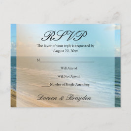 Zeescape Beach Wedding Blue Ocean Uitnodiging Briefkaart