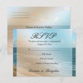 Zeescape Beach Wedding Blue Ocean Uitnodiging Briefkaart (Voorkant / Achterkant)