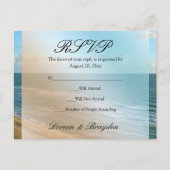 Zeescape Beach Wedding Blue Ocean Uitnodiging Briefkaart (Voorkant)