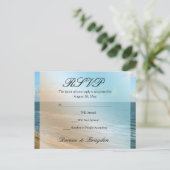 Zeescape Beach Wedding Blue Ocean Uitnodiging Briefkaart (Staand voorkant)