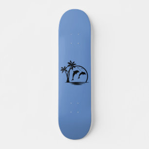 Zeescape Dolphin Jumping Palm Tree Ocean Persoonlijk Skateboard