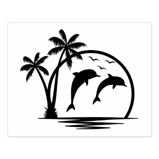 Zeescape Jumping Dolphins Rubber Stamp Rubberstempel (Afrduk)