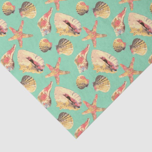 Zeeschaal op Aqua Tissuepapier (Detail)