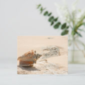 Zeeschalen aan de strand briefkaart (Staand voorkant)