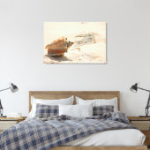 Zeeschalen aan de strand canvas afdruk (Insitu (Slaapkamer))