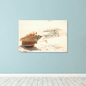 Zeeschalen aan de strand canvas afdruk (Insitu (Houten vloer))