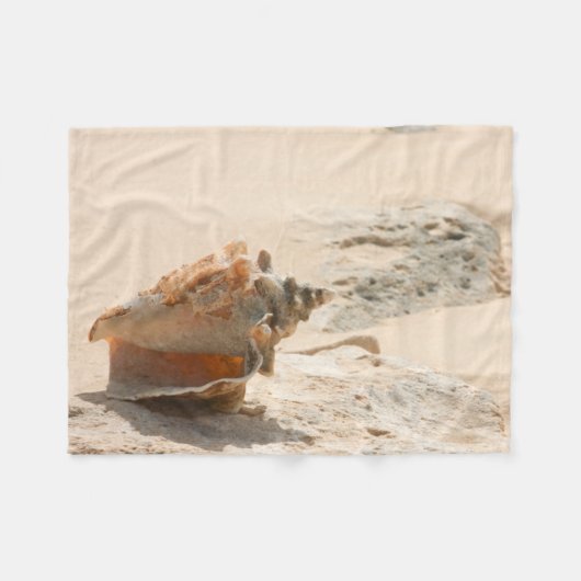 Zeeschalen aan de strand fleece deken (Voorkant (Horizontaal))
