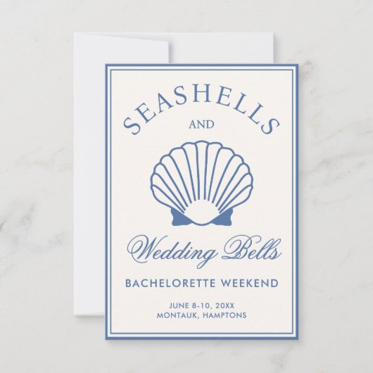 Zeeschalen en Bruiloftsklokken Bachelorette Reispl Kaart (Voorkant)