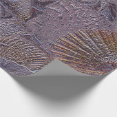 Zeeschalen en zeestrand Paarse ontkoppeling Cadeaupapier (Hoek)