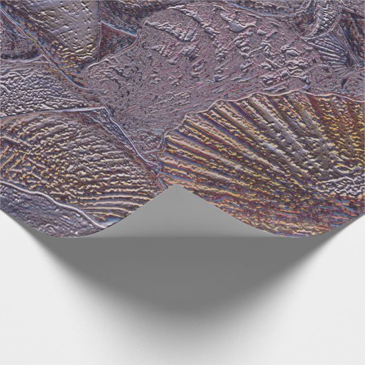 Zeeschalen en zeestrand Paarse ontkoppeling Cadeaupapier (Hoek)