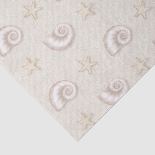 Zeeschalen in zandpapier tissuepapier (Detail)