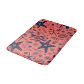 Zeeschalen levende koraalachtergrond badmat (Gekanteld)