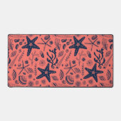 Zeeschalen levende koraalachtergrond bureaumat (Voorkant)