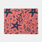 Zeeschalen levende koraalachtergrond deurmat (Voorkant)