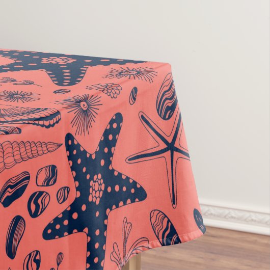 Zeeschalen levende koraalachtergrond tafelkleed (Voorbeeld)