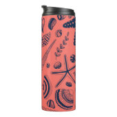 Zeeschalen levende koraalachtergrond thermosbeker (Geroteerd rechts)