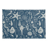 Zeeschalen op donkerblauw kussensloop (Achterkant-Rechts)